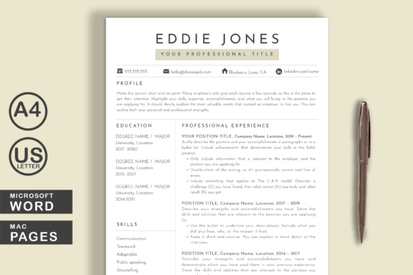 Download Clean Resume Template Word Pages - Resume template Collection