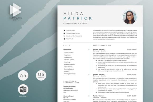 Download Resume Template with Photo for MS Word - Resume template Collection