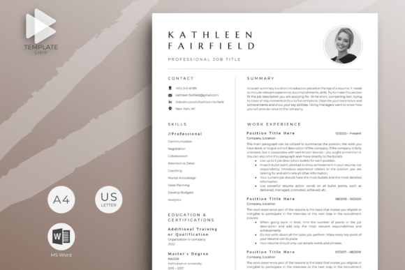 Download Resume Template with Photo for MS Word - Resume template Collection